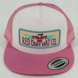 Red Dirt Hat Co Company Pink & White Snapback w/  Thunderbird Patch